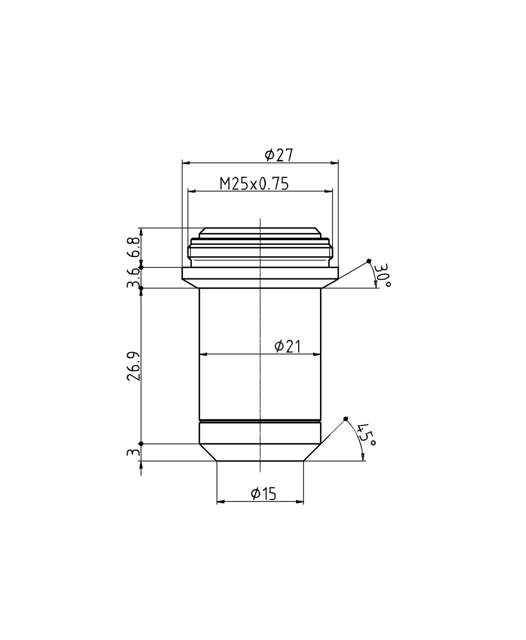 Microscope Objective N PLAN 2,5x/0,07 POL