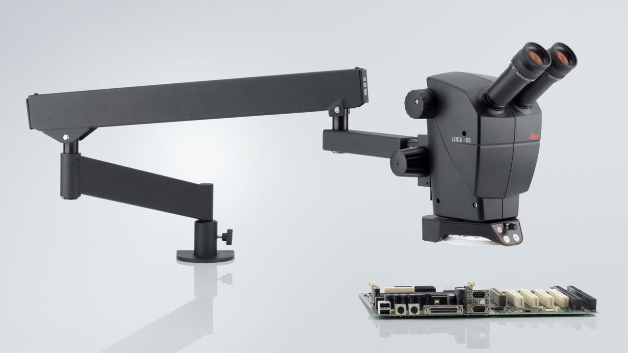 A60 F Inspection and Rework Microscope with Flexarm Stand